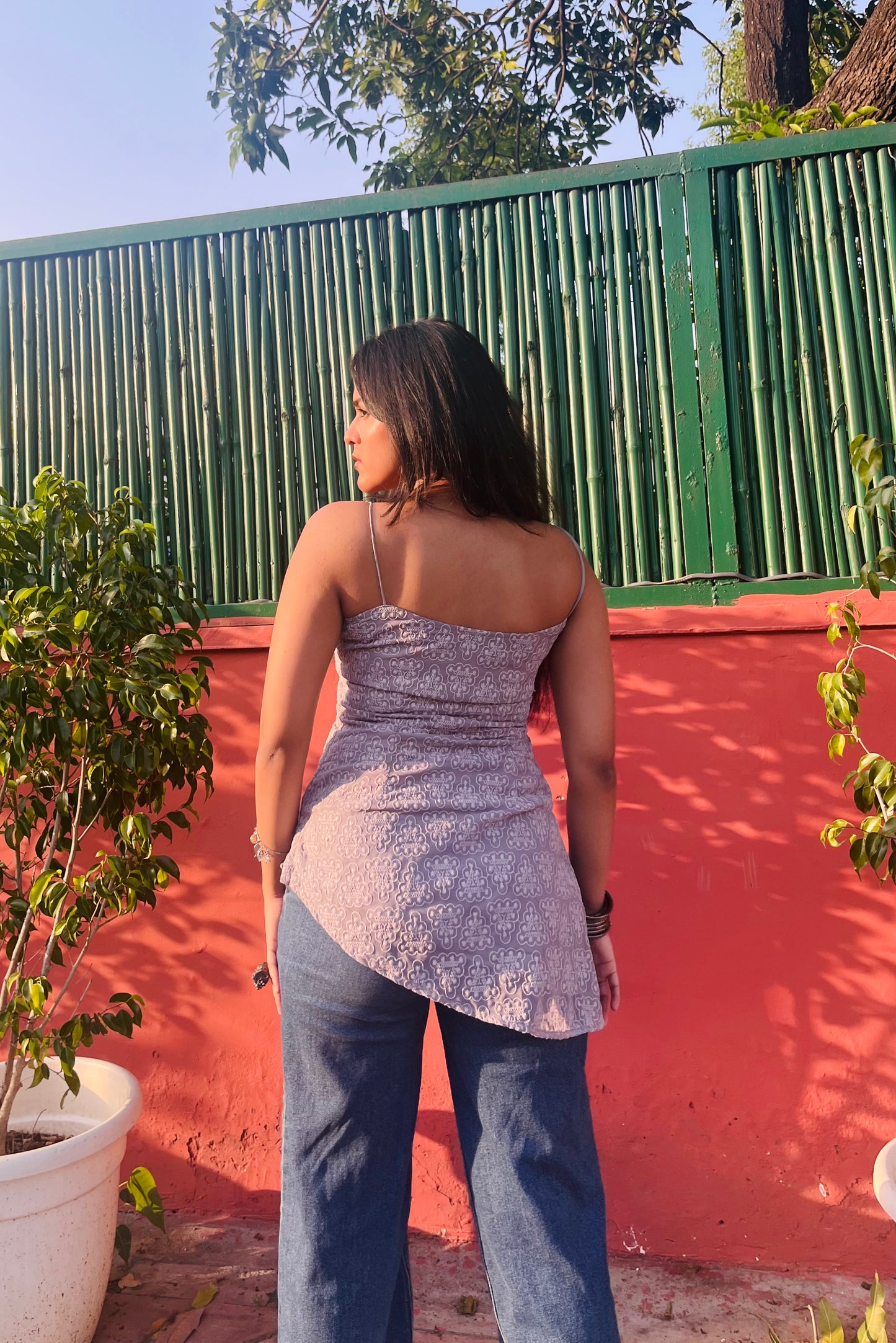 Grey asymmetrical kurti