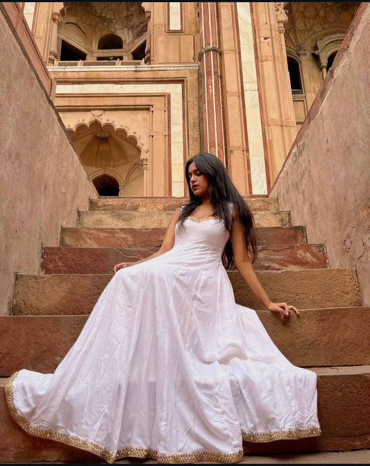 White Anarkali