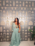 Minty sharara shrug set