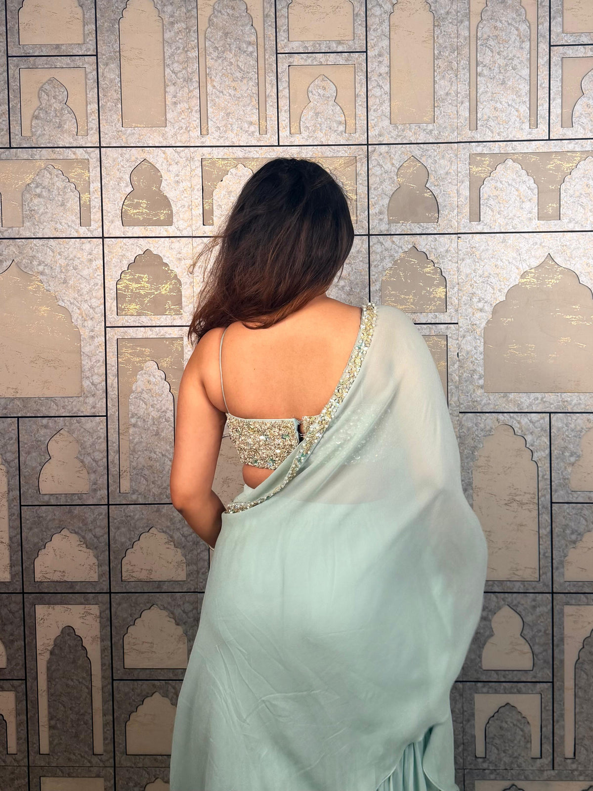 Minty sharara shrug set