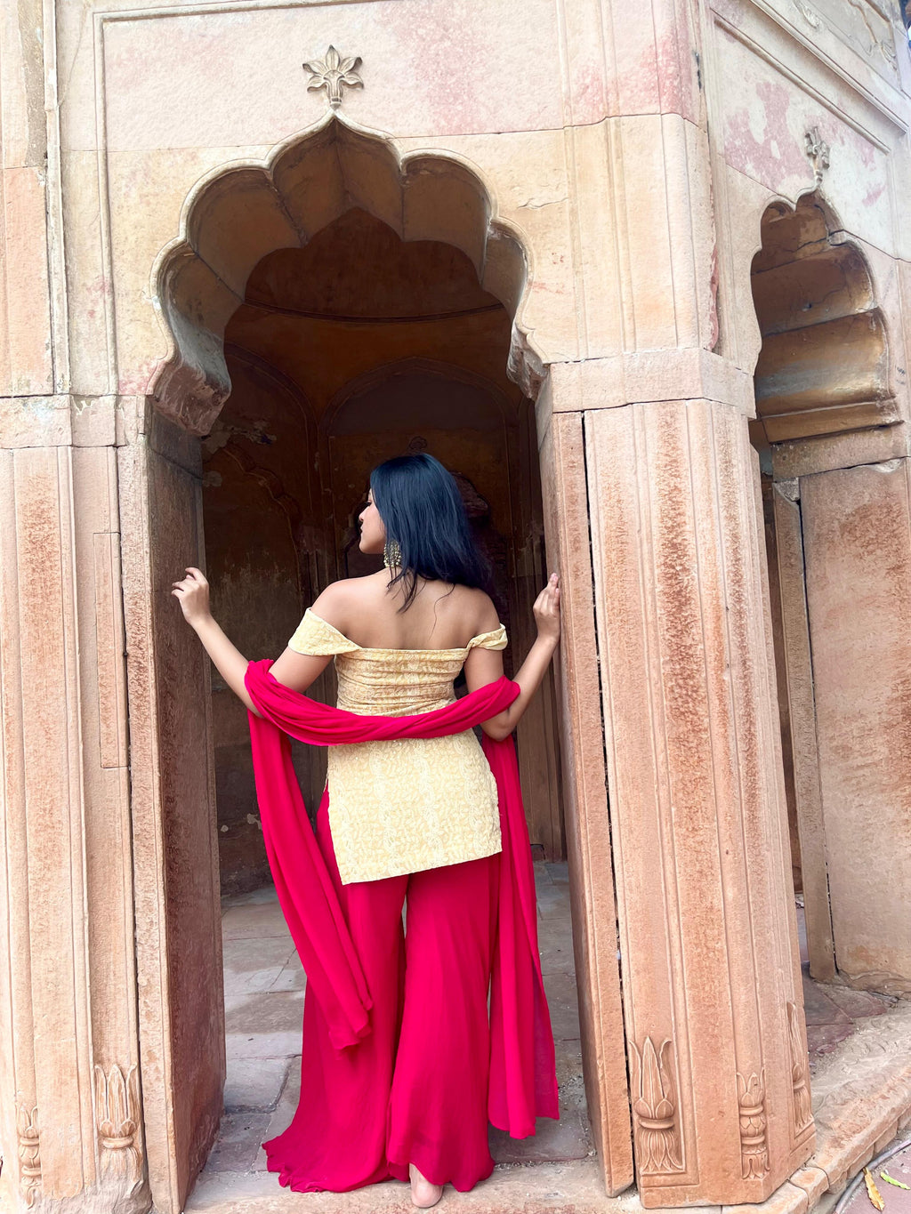 Mustard sharara set